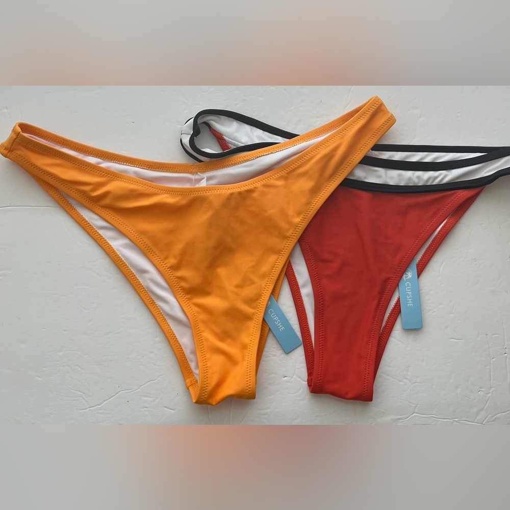 Lot of 2 Cupshe Bikini Bottoms Swimsuit Beach Pool Summer Swim NEW Sz XL